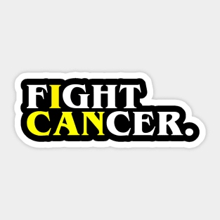 Fight Cancer (I Can), Yellow T-Shirt Sticker